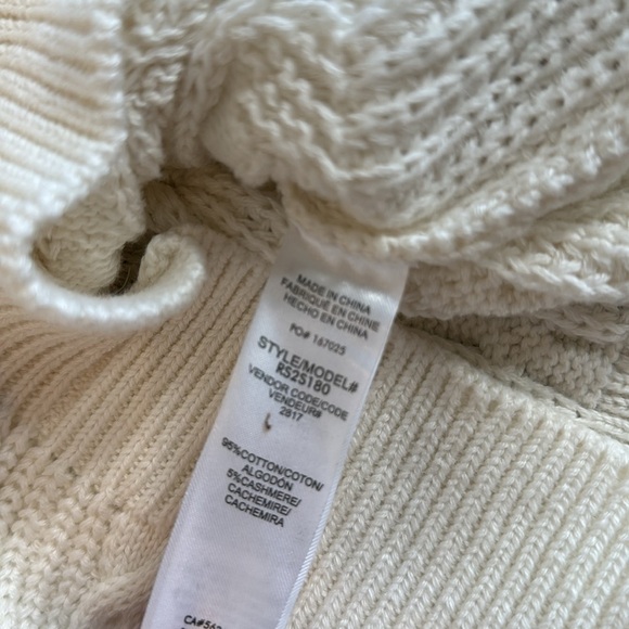 Splendid Collection Women’s Cable Knit Cashmere Blend Sweater in Cream Size XS - Picture 9 of 11
